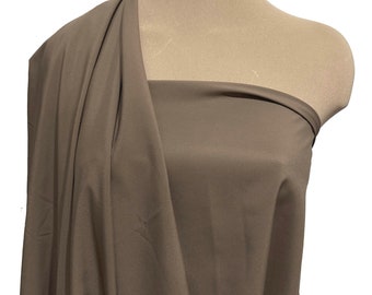 Stretch Polyester Lining Fabric TAUPE  60" .. used for lining garments, crafts, costumes mechanical stretch .by the yard, soft hand