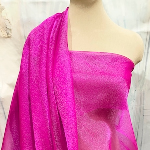 Sparkle Organza fabric FUCHSIA  45&quot; wide sheer ..pageant dress skirts, formals, crafts, wedding, home decor