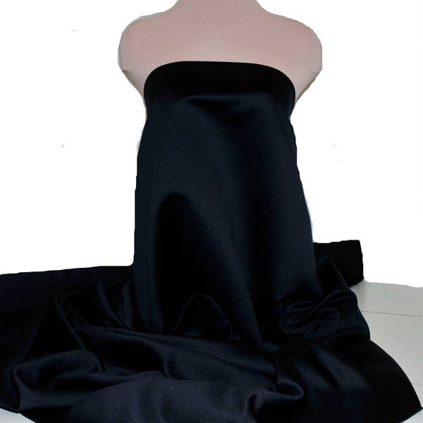 Navy Heavy Matte Satin.. 60" wide.. poly...Wedding gown,  bridal, formal, pageant, suits , home decor..wedding...crafts..doll clothing