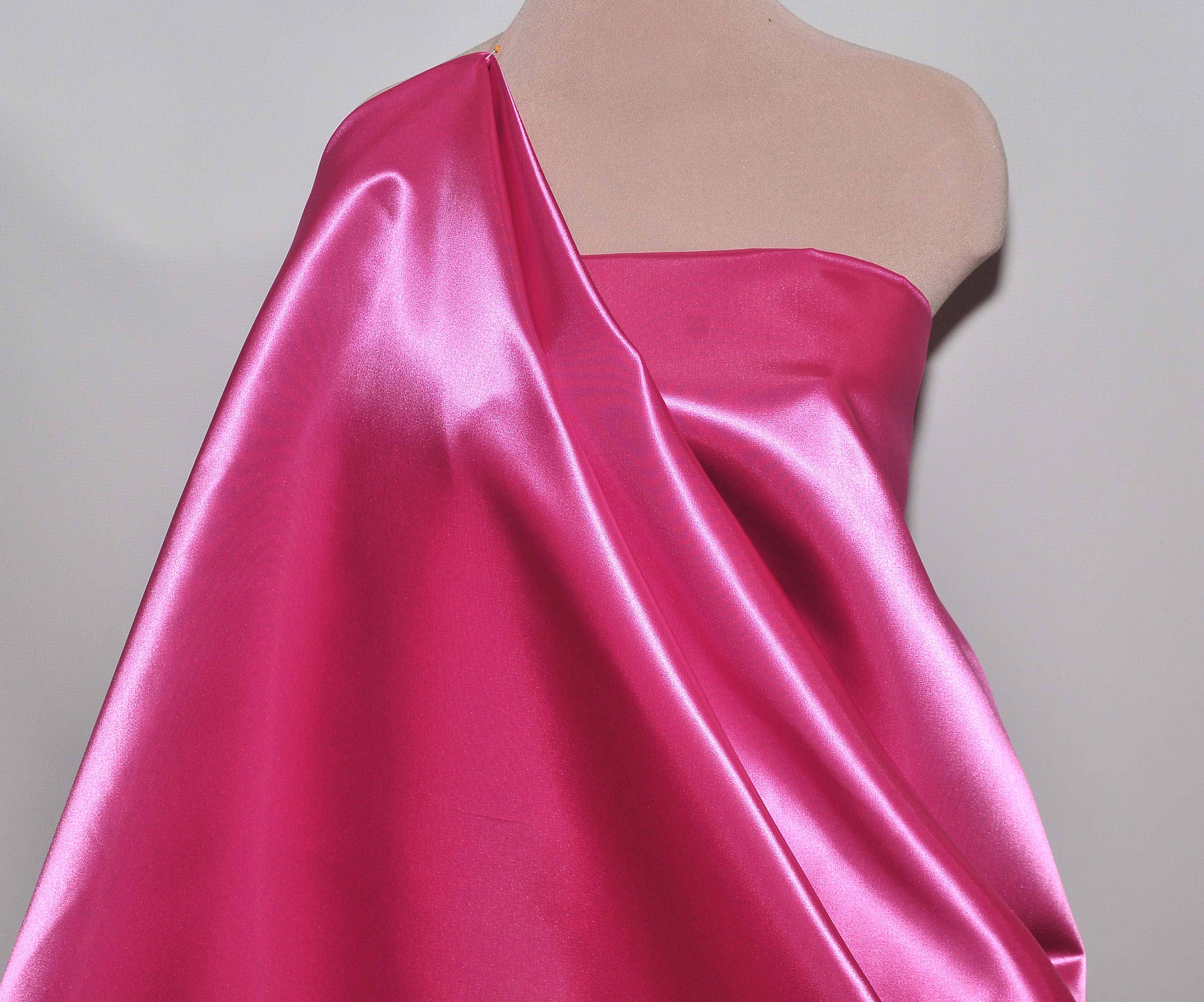Bridal Satin Fabric. 1 Yard .. American Beauty Pink 60 - Etsy