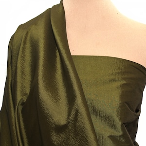 Stretch Taffeta fabric OLIVE 553 / western wear, suits, dresses, formal , pageant, pants, crafts home decor 58&quot; wide (REDUCED)
