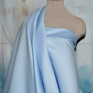 Heavy Matte Satin..BABY BLUE  60" wide.. poly... bridal, formal, pageant, suits , home decor..wedding...crafts..doll clothing BTY