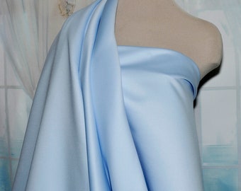 Heavy Matte Satin..BABY BLUE  60" wide.. poly... bridal, formal, pageant, suits , home decor..wedding...crafts..doll clothing BTY