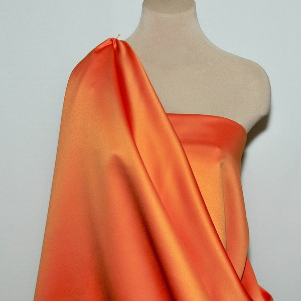 ORANGE Heavy Matte Satin.. 60" wide.. poly...Wedding gown,  bridal, formal, pageant, suits , home decor..wedding...crafts..doll clothing