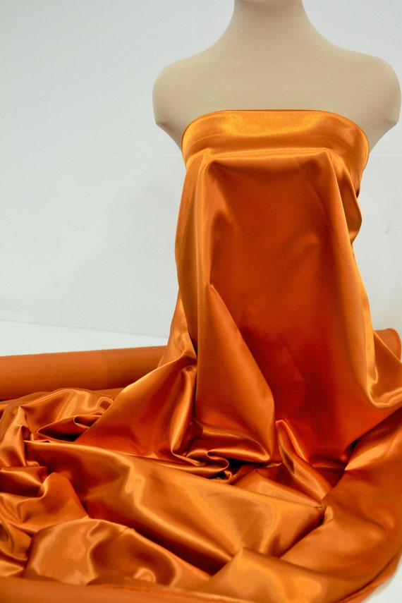 Satin Fabric 60 Burnt Orange 100% polyester  bridal, formal, pageant,  suits , home decor..weddingcraft