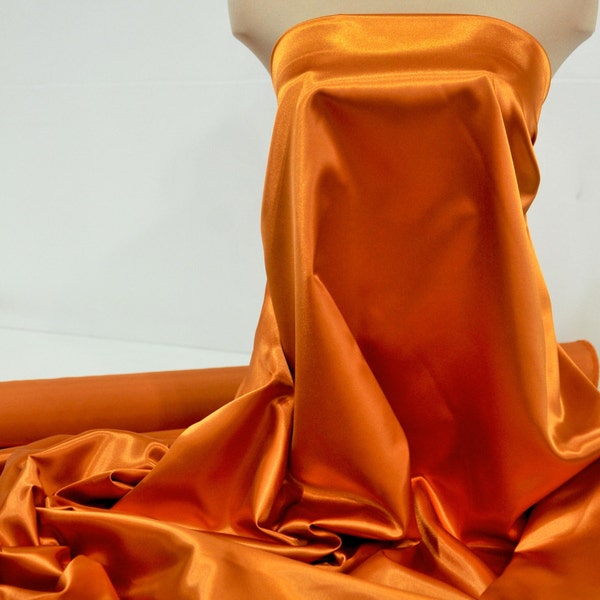 Satin  Fabric 60" Burnt Orange 100% polyester ... bridal, formal, pageant, suits , home decor..wedding...craft