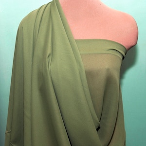 Double Georgette Fabric Sage green  semi sheer sold by the yard 58&quot; wide for weddings, dresses or home decor