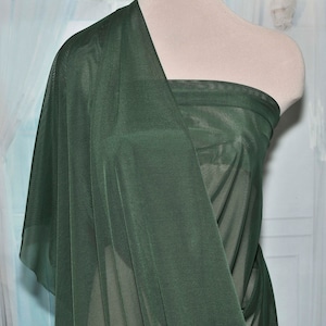 Power mesh stretch fabric, semi sheer, 4 ways stretch.. HUNTER GREEN .. 58 &quot; wide.. dance, pageant, formal, costume,