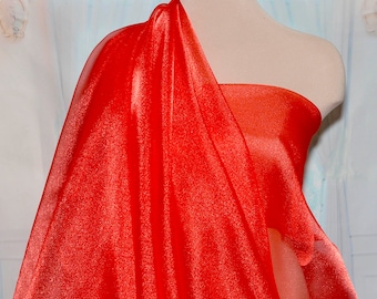 Sparkle Organza - 45-inches Wide Red By the 25YD Roll