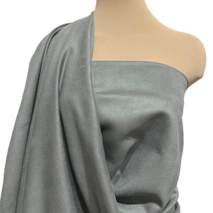 Faux Suede Fabric PEWTER 100 % polyester Double faced, soft, pliable, clothing, crafts, accessories, hats, belts, vest, (REDUCED)