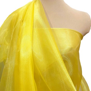 Iriserende Organza stof 60&quot; breed... puur, Geel 966... formele kleding, bruids, optocht, ambachten, kostuums, woondecoratie