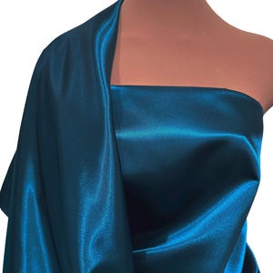 Tkanina satynowa 60" Marine Blue 100% poliester... ślubna, formalna, konkursowa, garnitury, wystrój domu...ślub...rękodzieło