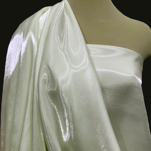 Liquid Shimmer Satin  fabric Ivory 1 YD bridal, drapery. formal, costume,pageants, crafts ,decor
