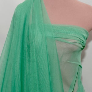 Poly Mesh Jade 395 sheer, soft hand, stretches, by the yard.. clothing, wedding, curtains,. 58 &quot; wide.. dance, pageant, formal, costume,