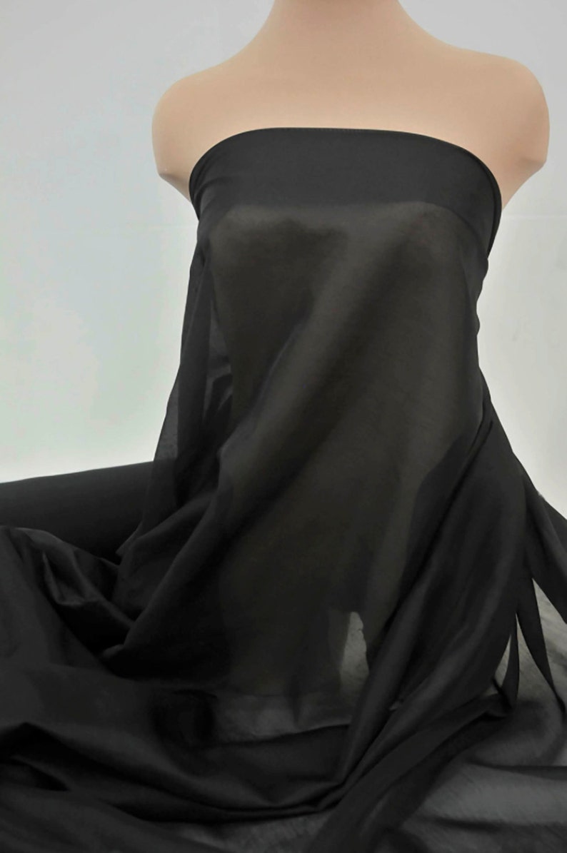 Batiste Fabric Black Semi Sheer Curtains Baby Clothing Etsy