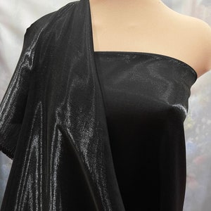 Liquid Shimmer Satin  fabric Black    1 YD bridal, drapery. formal, costume,pageants, crafts ,decor