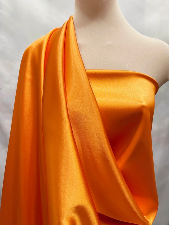 Stretch Satin Stoff Orange