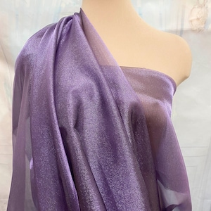 Iridescent Crystal  Organza fabric Plum Grape  45&quot; wide sheer ..pageant dress skirts, formals, crafts, wedding, home decor