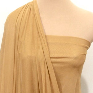 Power mesh stretch fabric, semi sheer, 4 ways stretch..CAMEL  . 58 &quot; wide.. dance, pageant, formal, costume,