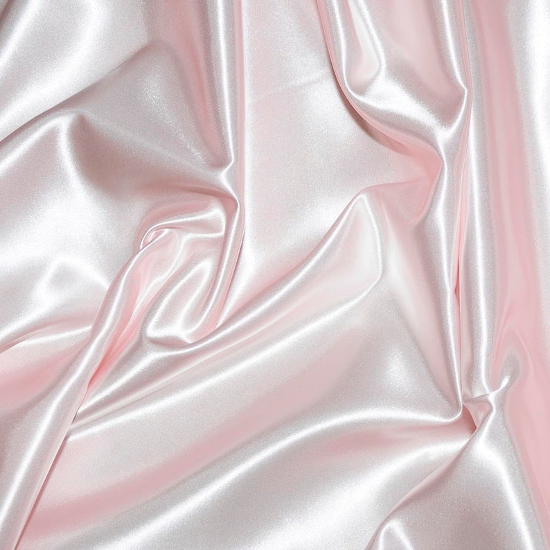 Satin  Fabric 60 Petal Pink 100% polyester ... bridal image 0