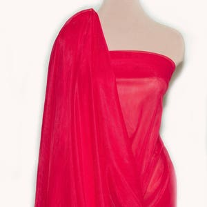 RED  Tricot Nylon Knit.. 108 &quot; wide..sheer, lightweight, soft, home decor, baby decor, tutu&#39;s , crafts, canopies