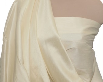 Dupioni  Silky Shantung Polyester Fabric Ivory.. wedding .crafts .suits .dresses..home decor, curtains ,, pillows, pants
