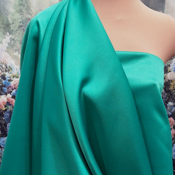 Frost Green Silk Duchess Satin Fabric