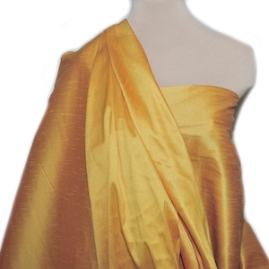 Dupioni Shantung soyeux Polyester Tissu lumineux or mariage .crafts .suits .dresses... décor à la maison, tenue de concours