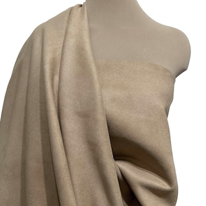 Faux Suede Fabric CAMEL 100 % polyester Double faced, soft, pliable, clothing, crafts, accessories, hats, belts, vest, (CLOSE OUT)