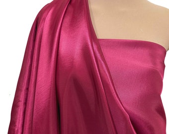 Fuchsia 022  Cationic iridescent  Taffeta Polyester Fabric ,, 60 inches wide.. Beautiful and shiny ..wedding, formal wear, pageant, crafts