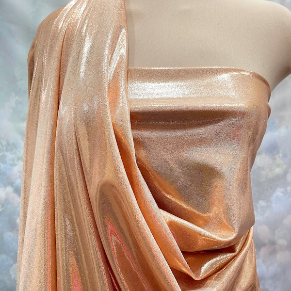 Mystique Spandex Fabric PEACH/LT. COPPER   gymnastics, skating dress, dance, cheer bows, costume , pageant swimwear