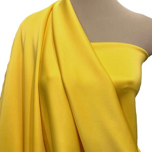 Scuba Techno Fabric 4 ways stretch,  1 yard YELLOW/GOLD  58&quot;  Western Wear, suits, pants, jackets, dresses, decor
