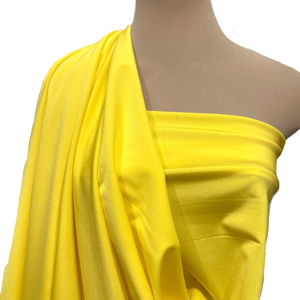 Milliskin Spandex  Fabric Yellow   . 4 way stretch... dance, pageant, gymnastics, costume, formal wear.. by the yard