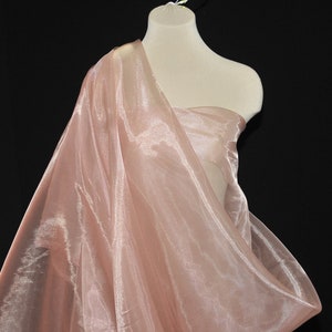 Iridescent Organza fabric 60&quot; wide.. sheer, DUSTY ROSE D 165  .. formal wear, bridal, pageant, crafts, costumes, home decor