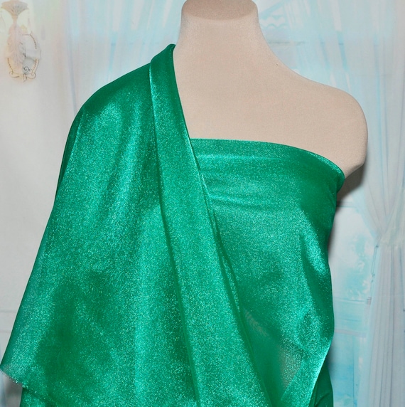 FORMAL IRIDESCENT ORGANZA POLY FABRIC EMERALD GREEN 58/" PAGEANT DRESSES