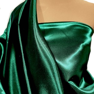 Błyszcząca tkanina satynowa 60" HUNTER GREEN 38.. 100% poliester... ślubna, formalna, konkurs piękności, garnitury, wystrój domu... ślub... rękodzieło (ZNIŻKA)