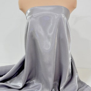Liquid  Shimmer Satin  fabric Platinum gray 1 YD bridal, drapery. formal, costume,pageants, crafts ,decor