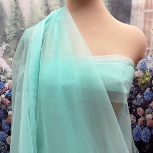 Mint Tricot Nylon stiff.. .. 54 &quot; wide..sheer, lightweight, skirts, ruffles, over skirts
