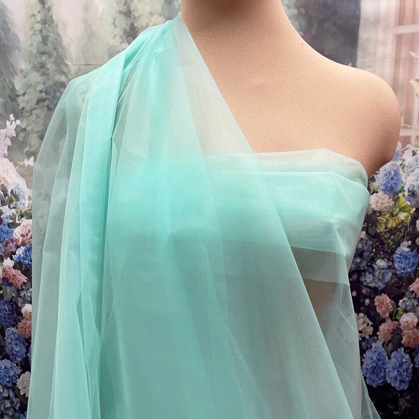 Mint Tricot Nylon stiff.. .. 54 " wide..sheer, lightweight, skirts, ruffles, over skirts