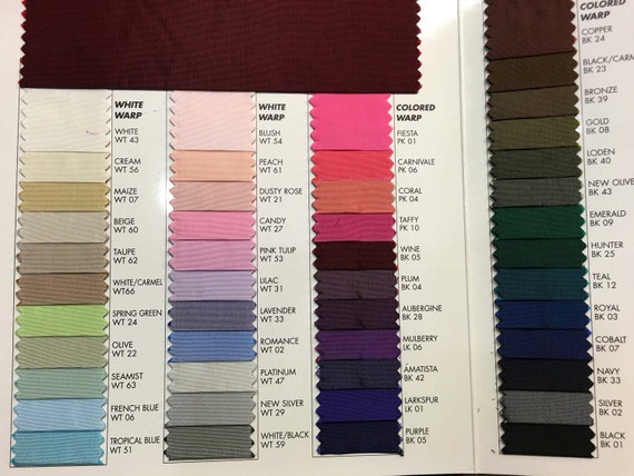 Taffeta Color Chart