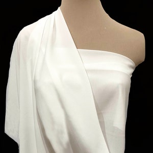 Crepe Georgette Fabric Off White  semi sheer sold by the yard 58&quot; wide for weddings, dresses or home decor
