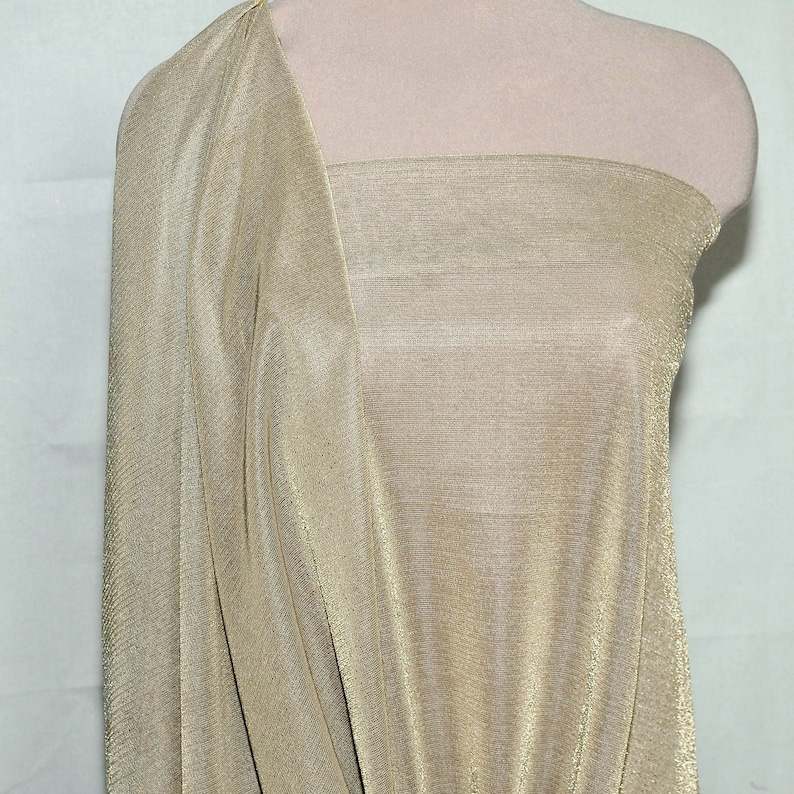 KNIT STRETCH FABRIC NUDE GLITTERED BTY FORMAL WEAR DANCE SKATING