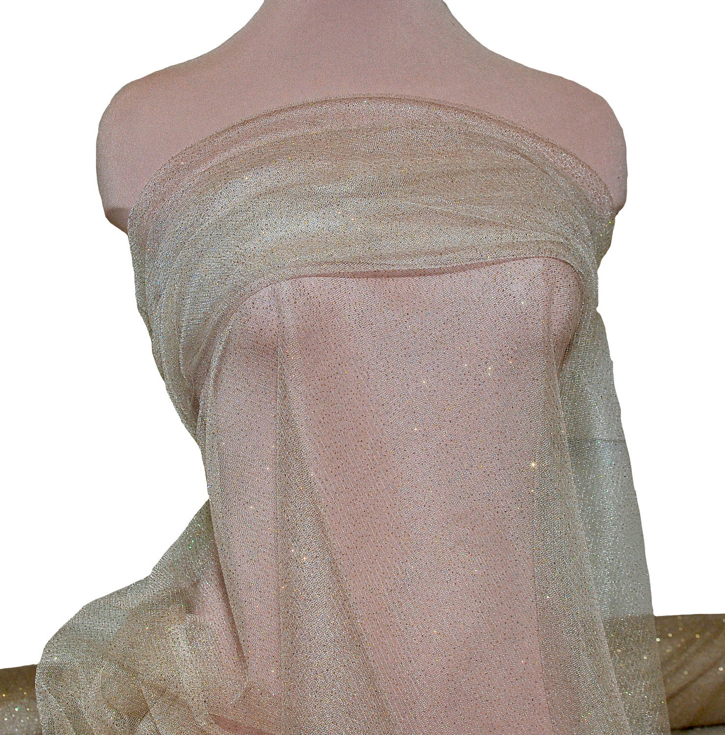 Glitter Tulle Netting Fabric Ivory w/gold glitter Sheer Etsy