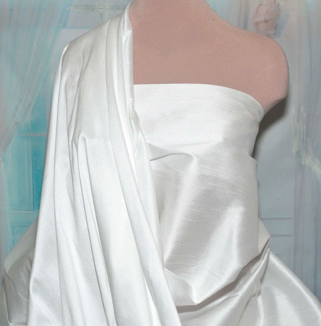 Dupioni Silky Shantung Polyester Fabric WHITE Wedding .crafts - Etsy