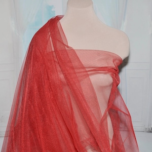 RED Sparkle  Illusion Netting  60 inches wide..wedding...tutu&#39;s..crafts...bridesmaid...flower girl..formal wear