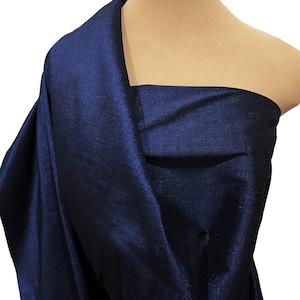 Stretch Shantung  Navy Blue   58&quot; sold by the yard wedding, weastern shirts, formal , pageant