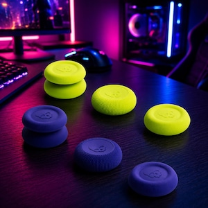 Gaming Thumb Grip Caps Set for PS5 PS4 Switch 2 Pro Controller | 6PCS Silicone Joystick Covers | Non-Slip Analog Stick Protectors