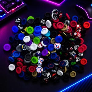 40PCS Joystick Thumb Grip Caps, Mixed Color Silicone Controller Covers, Analog Stick Protectors, Gaming Accessories Bundle