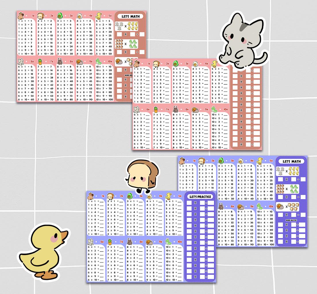 Multiplication Tables for Kids | Ready to Use Study and Practice Board ...