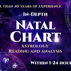 Lectura personalizada de la carta natal, Astrología de la carta natal, Bruja real, Informe personalizado de análisis de la carta natal, Carta natal de astrología, Regalo perfecto